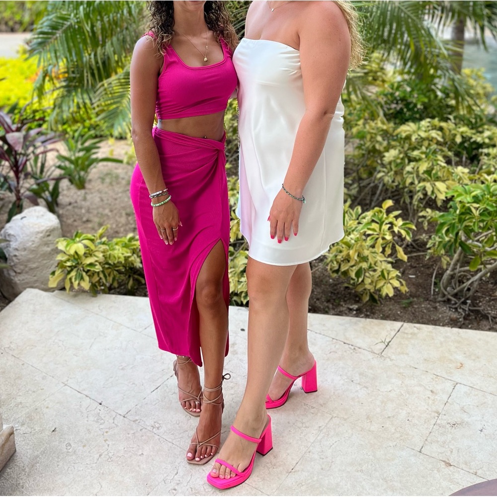 Strapless white dress